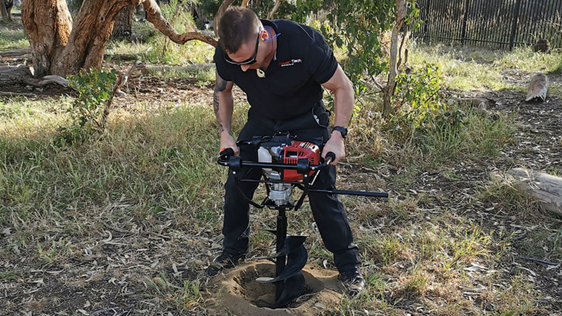 Powertech post hole diggers powered by Honda.